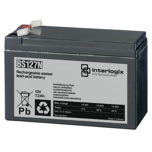 Picture of Recharageable 12V DC 7Ah/20Hr Battery BS127N. Dimensions: 151h x 94w x 65d