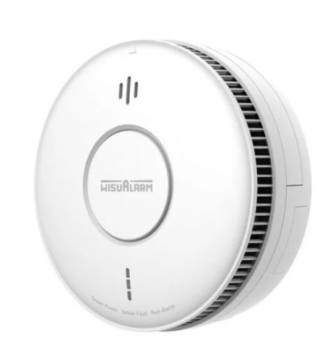 Picture of WisuAlarm 230V Mains Power Smoke Alarm with 10 Year Rechargeable Lithium Back-up Battery
