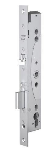 Picture of Assa Abloy DIN Euro profile. With hardened deadbolt anti friction bolt, fail locked and unlocked, split spindle 12/24V DC - 100110S.
