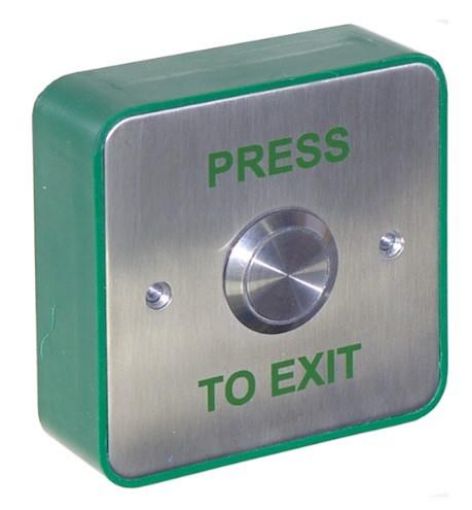 Picture of SURFACE STAINLESS EXIT BUTTON "PRESS TO EXIT" NO/NC