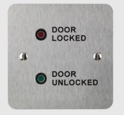Picture of Red & green indicator plate flush 12 vdc, door locked door unlocked