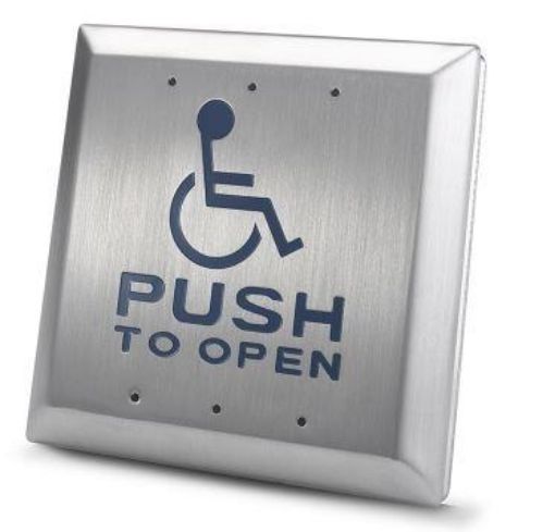 Picture of Wheelchair Symbol / Push to Open Brushed Stainless Steel Exit Button Weather Proof